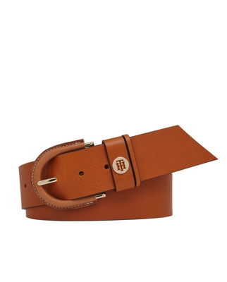 Tommy Hilfiger - Cinturón Ancho De Mujer De Piel En Marrón