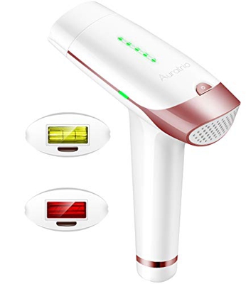 Auratrio T-009s Depiladora Luz Pulsada IPL, Depilación Permanente, 500 000 disparos para Cuerpo, Bikini, Axilas y Cara, Mujeres&Hombres, Deslizamiento