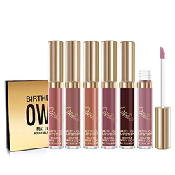 Ownest 6 Colores Mate Lápiz Labial Líquido Lápiz Labial Brillo Impermeable Larga duración LipStick Taza Antiadherente Hidratante Lápiz Labial Líquido características