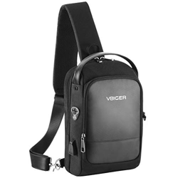 Vbiger Bandoleras Hombre Bolso Pecho Hombre Bandoleras Cruzada Viaje de Crossbody Impermeable (Negro2) características