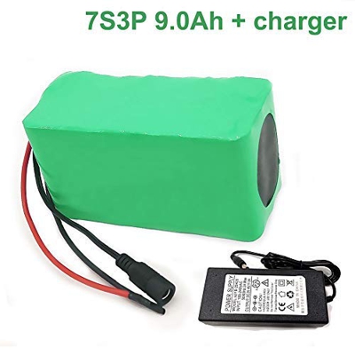 Seilylanka 24V 9Ah 25.9V Li-Ion Batería E-Bike Bicicleta eléctrica 7S3P con Cargador