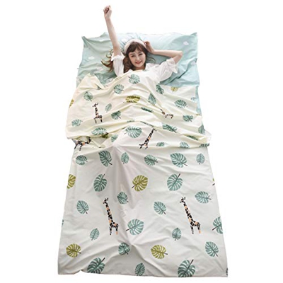 TRIWONDER Saco de Dormir Ligero Pórtatil Sábanas de Viajar para Excursiones Viajes Hotel Albergues Camping para 1/2/3 Personas Unisex (Blanco, M - 120