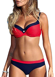 Bikini Push-up Trajes de baño Dos Piezas Sexy Bikini Sets Bañador para Mujer Ropa de baño Rojo-2 Small EU 34-36 en oferta