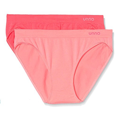 UNNO Auum301, Braguitas Bikini, Costuras Microfibra, Para Mujer, Pack de 2, Lila/Azul, S/M