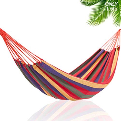 KJLM Hamaca para Acampar de algodón para jardín, Individual o Doble, Acampar y para Exteriores o para Jardines y Viajes (Rojo 210x80)