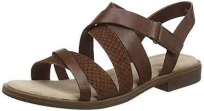 Clarks Declan Mix, Sandalias de Gladiador para Mujer, Marrón (Mahogany Combi Mahogany Combi), 40 EU