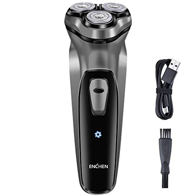 ENCHEN Afeitadora Eléctrica Hombre Impermeable, Maquina de Afeitar Uso en Húmedo y Seco, Afeitadoras Barba Corporal hombres Rotativas Profesional Reca