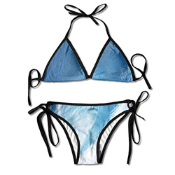 Bikini Swimwear Women Blue Ocean Wave Printing Sexy Two-Piece Bikini Set Beach Bathing Suit características
