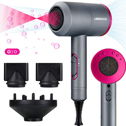 UBEGOOD Secador de Pelo, 2000W Secador de Pelo Profesional Secador Iónico 3 Velocidades Ajustables con 2 Boquillas y 1 Difusor para Hogar, Peluqueria, precio