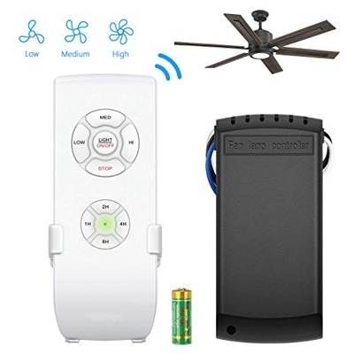 E-More Mando a Distancia Universal para Ventilador de Techo, tamaño pequeño, con 3 ajustes de Velocidad y Control de luz, Mando a Distancia inalámbric