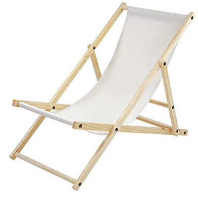 Albatros Tumbona Sun, Beige, Plegable, Silla de Playa, Madera, terraza Exterior