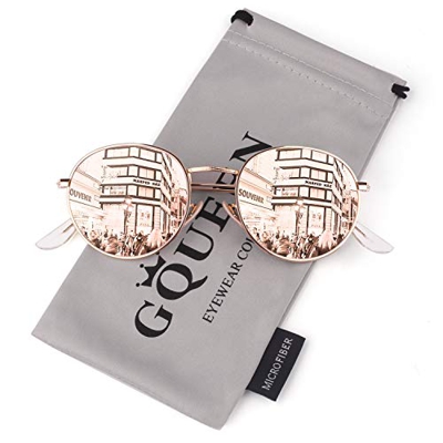 GQUEEN Espejo Redondo Vintage gafas de sol polarizadas con protección UV400 MFP7