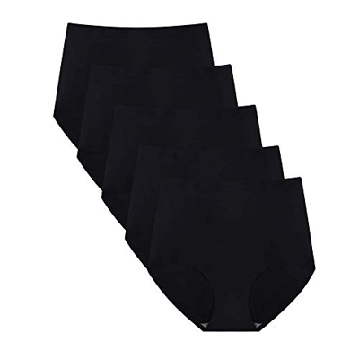FallSweet No Show Calzoncillos de Cintura Alta Ropa Interior para Mujer Bragas sin Costuras, Paquete de 5