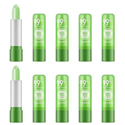 Ownest 10 paquetes de lápiz labial Aloe Vera, de larga duración Calmante Crema de cacao nutritiva, hidratante Labios Color Magic Cambio de temperatura precio