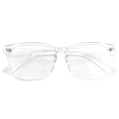 CGID CN82 Retro Anteojos Lente Claro Gafas Para Mujer y Hombre,Transparente