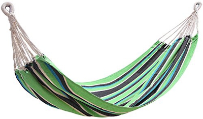 KingCamp Hamaca Individual Camping Senderismo Picnic al Aire Libre Resistente Soporta Peso hasta 120 Kg (Verde/Negro)