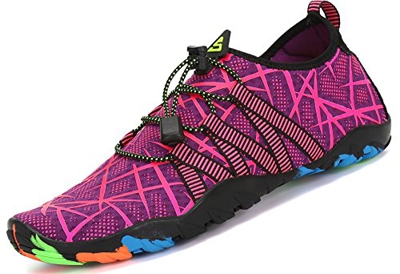 Zapatos de Agua para Buceo Snorkel Surf Piscina Playa Vela Mar Río Aqua Cycling Deportes Acuáticos Calzado de Natación Escarpines para Mujer,Morado 38