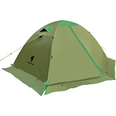 GEERTOP Tienda de campaña para 2 Personas, 4 Estaciones, Impermeable, Doble Capa, para Caza, Senderismo, Escalada, Viajes, fácil configuración (Army G