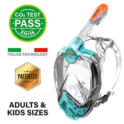 SEAC Libera Máscara intégral de Snorkeling, Adultos Unisex, Aguamarina/Anaranjado, S-M en oferta