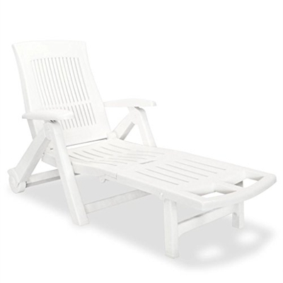 Tidyard Tumbona Plegable de Jardín Exterior con 2 Ruedas y Respaldo Ajustable para Jardín Balcón Patio Piscina Terraza,Tumbona de Playa,Plástico,72x19
