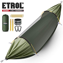 ETROL Hamaca, actualización de la Hamaca para Acampar con mosquitera, Tienda de Hamaca portátil de Aluminio con diseño Blackout 3 en 1 para el Patio T características
