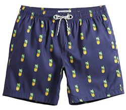 MaaMgic Hombre Bañador de Playa Tropical Vacaciones y Viajes en Verano con Bolsillos Azul Marino Piña L precio
