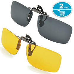 Gafas de sol con clip, unisex, polarizadas, sin montura, lentes rectangulares, con clip de apertura hacia arriba se pueden enganchar en las gafas grad precio