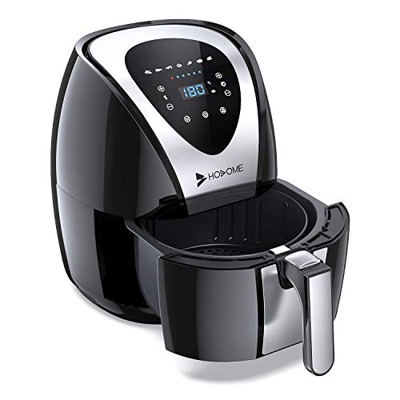 Hosome Freidora de Aire 4.5L, Pantalla Táctil Digital 7 Modos Calentamiento Rápido 1400W Freidora Sin Aceite con Temporizador y Temperatura Ajustable 