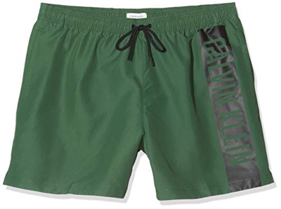 Calvin Klein Medium Drawstring Bañador, Verde (Dark Green LC0), Small para Hombre