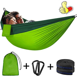 Hamaca de camping (300 x 200 cm) para 2 personas, portátil, ligera, de secado rápido, de nailon, doble hamaca con mosquetones premium, eslingas de nai precio
