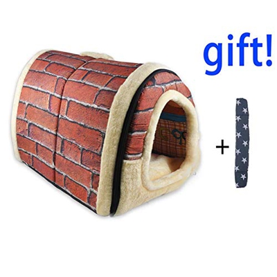 ANPI 2 en 1 Casa y Sofá para Mascotas, Lavable a Máquina Casa Cama de Perro Gato Puppy Conejo Mascota Antideslizante Plegable Suave Calentar con Cojín