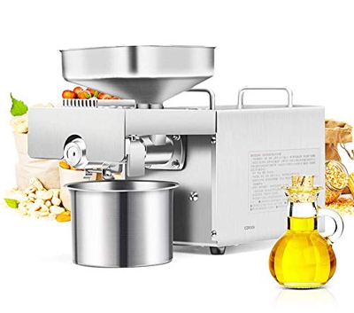 CGOLDENWAL Prensa de Aceite Electrónica 1500W Acero Inoxidable Máquina de Prensa de Aceite丨Prensa Fría & Caliente丨para coco lino cáñamo kiwi lino caca