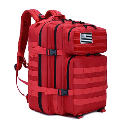 Mochila táctica de 45 l, para senderismo, ciclismo, escalada, unisex(rojo)