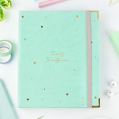 Planner Paris 2020-2021- 16 Meses- 16 x 22 cm- Formato Carpeta- Wireo Oculto- Takenote Agendas (turquesa)