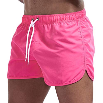 JURTEE Hombre Pantalones Cortos de Playa Secado Rápido Bañador Estampado Beach Shorts Sólido de Color Surf Cintura Elástica Deportivos Corriendo Traje