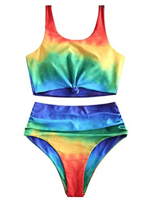 ZAFUL Traje de baño de Dos Piezas Tankini Bikini Bowie para Mujer ACR Across (Color A, L (EU 40))