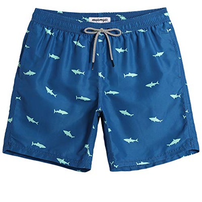 Bañador para Hombre, de Secado Rápido, con Forro de Malla Cordón Ajustable Diseño Clásico Azul Tiburón L
