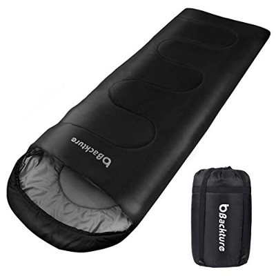 BACKTURE Saco de Dormir para Acampar, Impermeable con Bolsa de Compresión, 3 Estaciones 5~25℃, para Viajes, Camping, Senderismo, 220x80cm