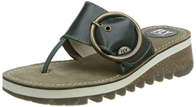 FLY London Trim 2, Sandalias de Punta Descubierta para Mujer, Azul (Petroleo 005), 37 EU