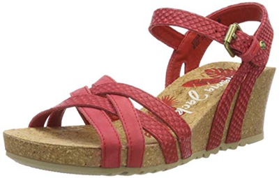 Panama Jack Vera Snake, Sandalia con Pulsera para Mujer, Rojo (Rojo B5), 39 EU