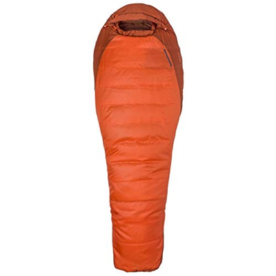 Marmot Trestles 0 Long Momia ecológico, Ultraligero y cálido, Hecho de Fibra sintética, Saco de Dormir Tres Estaciones, Extra, Unisex-Adult, Orange Ha