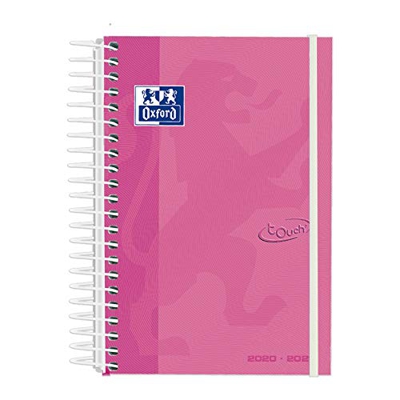 Agenda Escolar 2020/2021 Oxford School Soft Touch. Día página. 12x18 cm. Castellano. Color Fucsia.