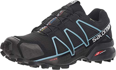 Salomon Speedcross 4 GTX W, Zapatillas de Trail Running para Mujer, Negro (Black/Black/Metallic Bubble Blue), 42 EU