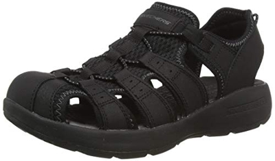 Skechers Men's MELBO Journeyman 2 Closed Toe Sandals, Black (Black Leather/Mesh/Trim BBK), 6.5 (40 EU)