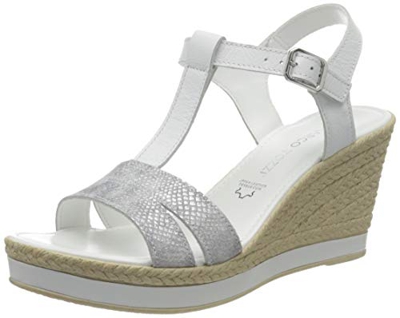 Marco Tozzi 2-2-28340-24, Sandalia con Pulsera para Mujer, Blanco (White Comb 197), 40 EU