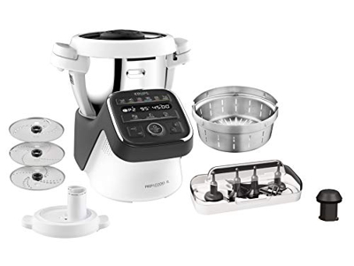 Krups HP50A8 Prep&Cook XL - Robot de cocina multifunción, 1550, acero inoxidable, 3 litros, color blanco y negro