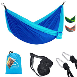 LATTCURE Hamaca Colgante Nylon 2 Personas con Correa y Mosquetón 275x140cm 300kg Capacidad de Carga Ultraligero Jardín Exterior Portátil Camping Sende precio