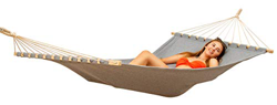 AMANKA XXL Hamaca Grande para 2 Personas 200x120cm con Dos Barras de Madera Gris precio