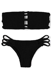 Yutdeng Mujer Conjunto De Bikini Bandeau de Rayas Bralette Traje de Baño Brasileños Sexy Bañador Ropa de Bano Strapless Espaguetis Bandeau 2 Piezas en oferta