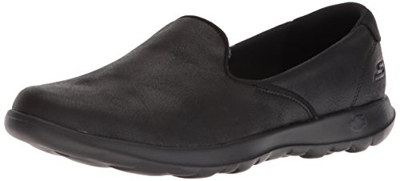 Skechers Women's GO Walk LITE-QUEENLY Closed Toe Ballet Flats, Black (Black Textile/Trim BBK), 5 UK 38 EU